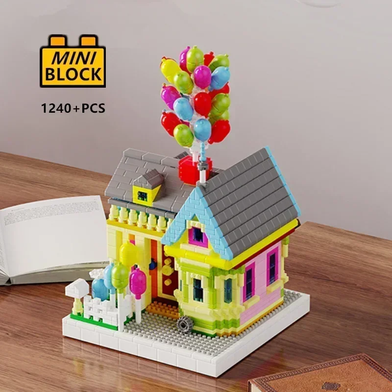 Building Blocks - マイクロミニブロックバルーンフライハウスフレンズストリートビューモデルビルディングブロックレンガおもちゃ男の子女の子ゲームギフト