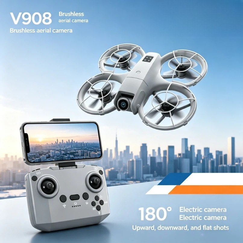 Fpv Brushless Rc Drone 4K - オリジナルV908折りたたみ式GPSドローン 8Kデュアルカメラ 5G WiFi FPV ブラシレス