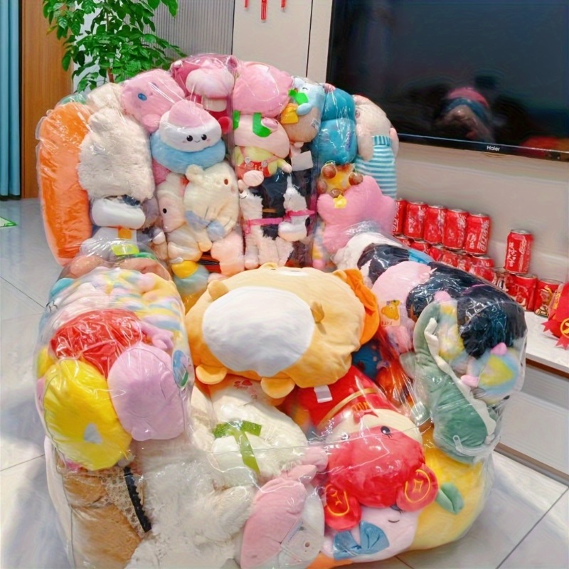大容量透明PVCソファおもちゃ収納バッグ、ダブルジッパーで簡 - Dolls のレビューと価格