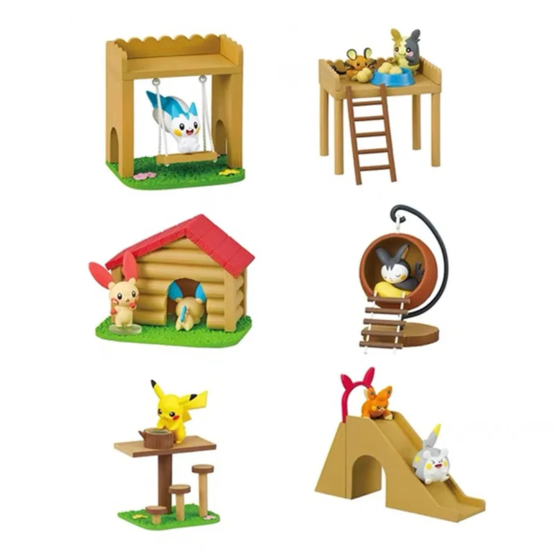 ポケモンミニチュア森林遊び場シーン小道具ブラインドボックスか - Anime Action Figure Blind Box のレビューと価格
